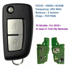 Original Smart Key For N-issan Remote Frequency 433 MHz Transponder PCF 7936 HITAG 2 ID46 Part No H0561-4CA0B