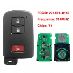 Aftermarket 3 Button Smart Key For Toyota Land Cruiser BH1EW P1 A8 DST-AES Chip With 433MHz 89904-60K30 61A966-0010