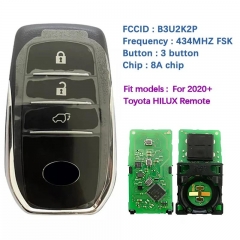 Original 3 Button Smart Car Key Remotes 433.92MHZ FCC ID B3U2K2P/0010 BM1EW/0182 Board Number For Toyota Fortuner