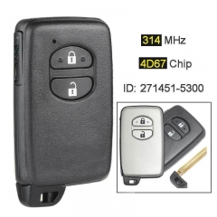 Aftermarket 2 Button Key For Toyota Prius Aqua IQ Ractis Belta Vitz Corolla Axio Remote 314.3MHz 4D67 Chip 271451-5300