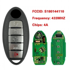 Replacement 5 Button Smart Key For N-issan Rogue 2017-2019 Remote 433.92Mhz PCF7953M 4A Chip KR5S180144106 S180144110