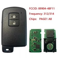 Aftermarket Smart Key For Toyota Land Cruiser Harrier 2 Buttons A8 DST-AES Chip 312/314MHz Keyless Go 89904-48F11