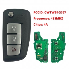 Aftermarket 3 Buttons Remote Flip Key PCF7961M chip CWTWB1G767 TWB1G767 28268-4CB1A 434MHz For N-issan Rogue 2014