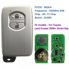 Aftermarket 2 Button Smart Key For Toyota Land Cruiser 2008+ Remotes P1 94 4D-71 Chip 433MHz ASK B53EA 0140D Board