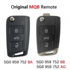 Original Flip Key 5G0 959 752 BA Smart Remote 5G6 959 752 AG 433MHz MQB48 5G0 959 752 BB For VW Tiguan Touran Sharan