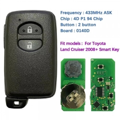 Aftermarket 2 Buttons Smart Key For Toyota Remote DST40 P1 94 Chip 433.92 ASK 0140D Board