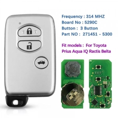 Aftermarket 3 Button Smart Key For Toyota Prius Aqua IQ Ractis Belta Vitz Corolla Axio 4D Chip 314Mhz 271451-5300 5290C