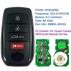 Aftermarket Smart Remote Keyless Key 8990H-0C010 FCCID HYQ14FBX 8A/H Chip 315Mhz For Toyota Tundra 2022