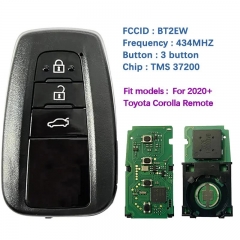 Aftermarket 3 Button Smart Key For Toyota Corolla Remote 8A Chip TMS 37200 433Mhz Model BT2EW 61E344-0010