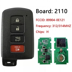 Aftermarket 4 Button Smart Key For Toyota Highlander 2014-2019 With 312Mhz PN 89904-0E121 HYQ14FBA (AG Board)