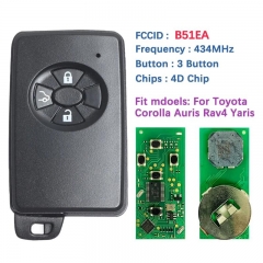 Aftermarket 3 Button Remote Key FCC B51EA 0780 Board 4D-67 Chip 433MHz 89904-52071 For Toyota Corolla Auris Rav4 Yaris