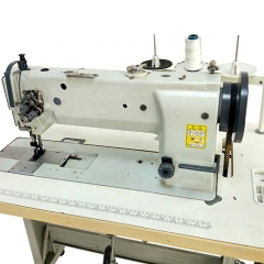 Double needle long arm compound feed flat bed industrial sewing machine for leather sofa DS-6620-15