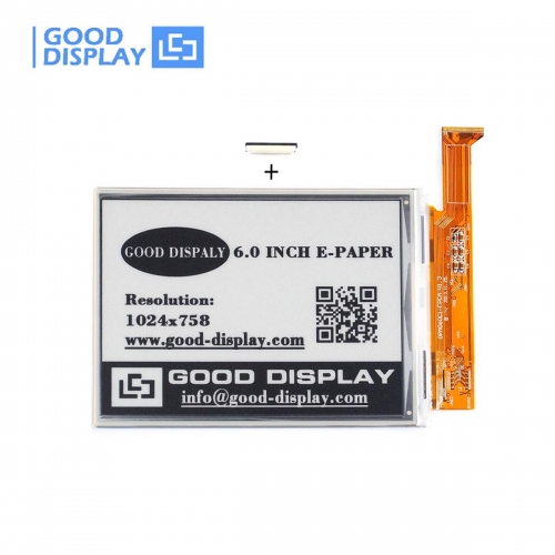 6 inch 1024*758 High-resolution EPD display Large size parallel epaper screen GDE060F3