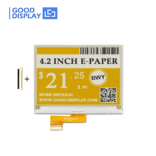 good display 4.2 inch black white and yellow EPD display e-paper screen module GDEW042C37