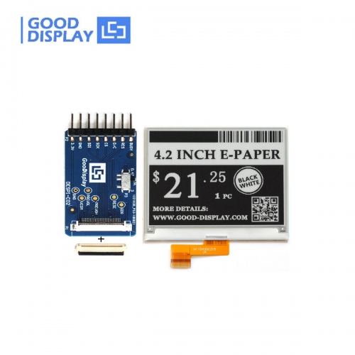 4.2 inch E-paper display 400x300 SPI interface 4 Grayscale with connector demo board