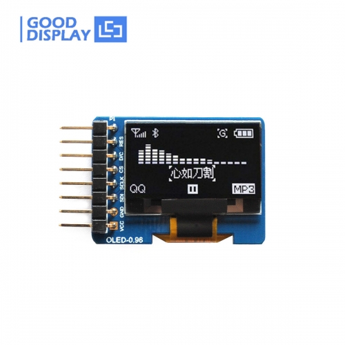 0.96 inch OLED display module with adapter board, wide temperature, GDMN0096WP30