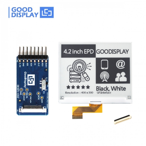 4.2 inch E-Paper Display 400x300 Resolution With Epaper HAT Connector Board, GDEY042T91