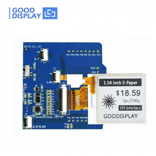 1.54 inch touch eink epaper 200x200 resolution square display with STM32 adapter board, GDEY0154D67-T03 with adapter board STM32-T01