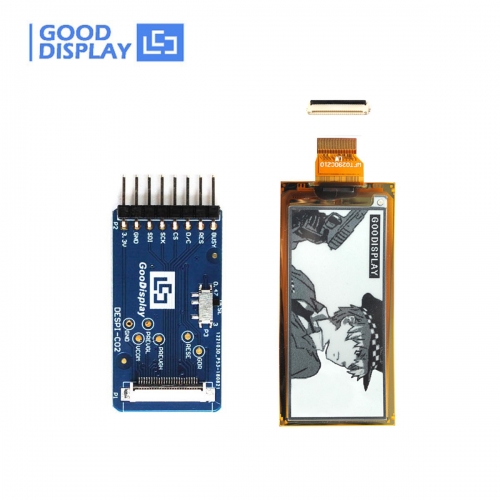 2.9 inch e ink flexible ultra-thin 4 Grayscale e-paper display with HAT connect board development, GDEW029I6FD with adapter board