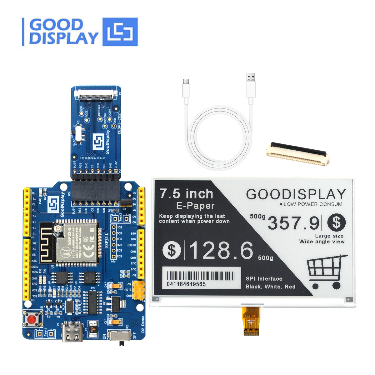 EPD with ESP32 demo kit ESP32-L(C02)