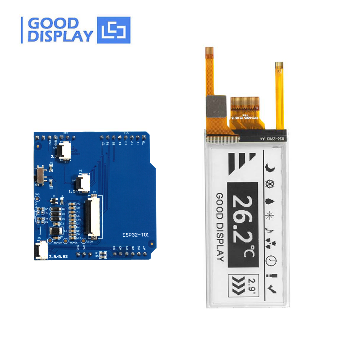 EPD with ESP32 adapter board