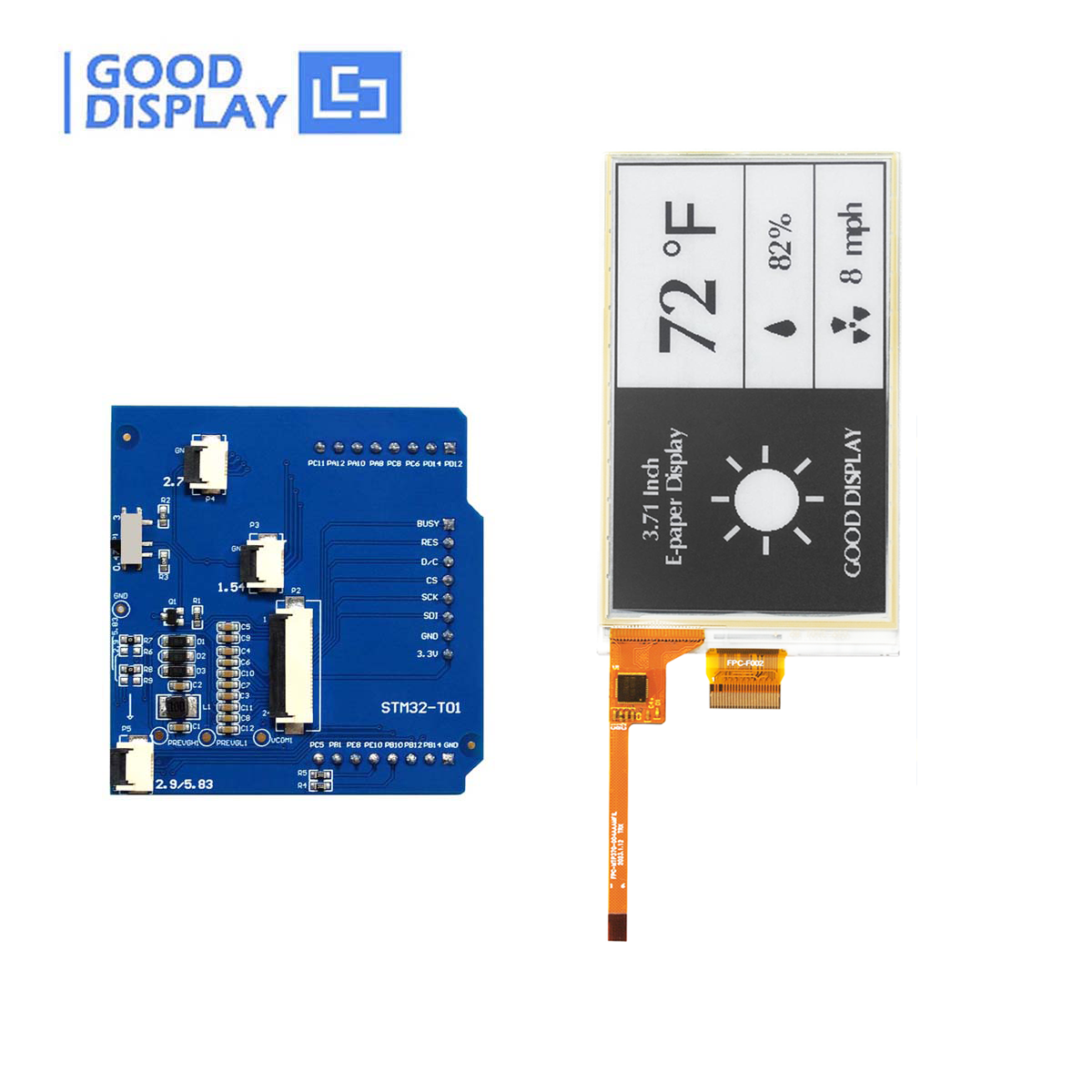 EPD with STM32 adapter board