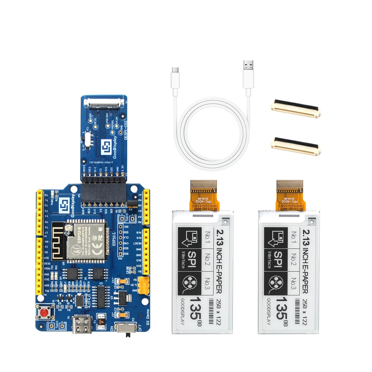 Fast Refresh 2.13 Inch Hd 250x122 Eink Display ESP32 Module Small ...