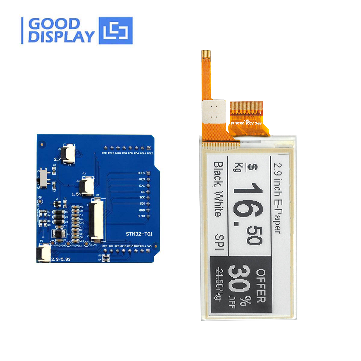 EPD with STM32 adapter board