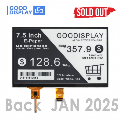 7.5-Inch Touchscreen E-Ink Display High-Resolution Black & White Paper-like Display for Professional Use