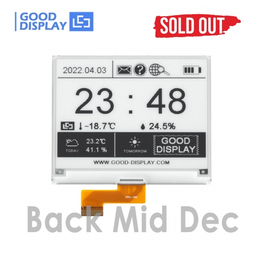 4.2" Wide Temperature E-ink displays -25℃~50℃ Electronic Paper 400x300 Resolution Intelligent Paper