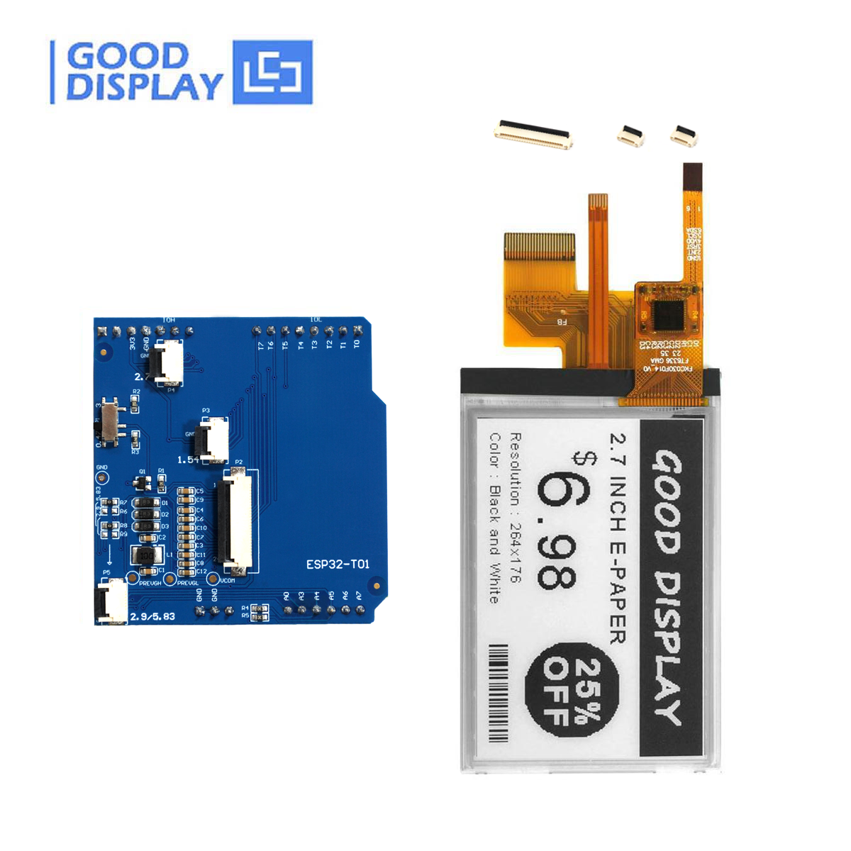 EPD with ESP32 adapter board