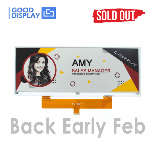 10.85-Inch Large Size Black White Red and Yellow Four-Color E-Paper Display 1360x480