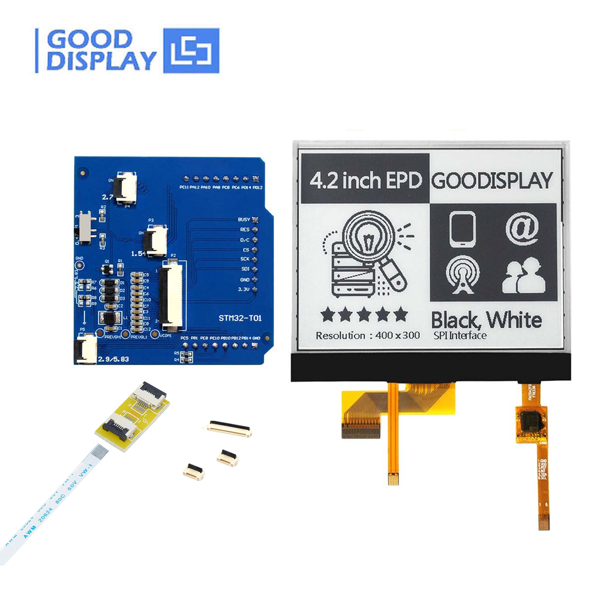 EPD with STM32 adapter board