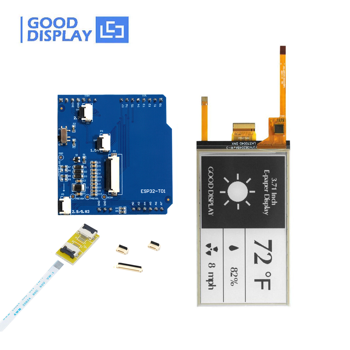 EPD with ESP32 adapter board