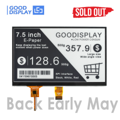 7.5-Inch Touch E-Paper E-Ink Display HAT 800x480 Resolution Black&White Paper-like Display