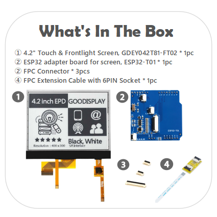 EPD with ESP32 adapter board