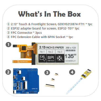 EPD with ESP32 adapter board
