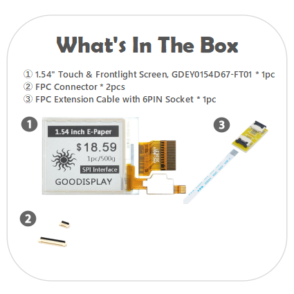 EPD with FPC Extension+6PIN Socket