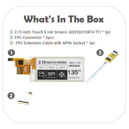 EPD with FPC Extension+6PIN Socket