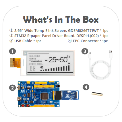 GDEM0266T71WT with STM32 Demo Kit
