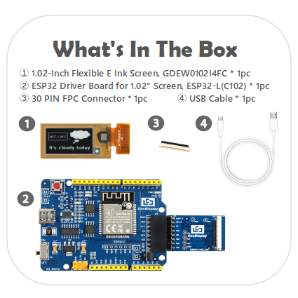 GDEW0102I4FC with ESP32 Demo Kit