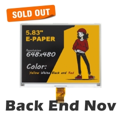 12s Fast Refresh 5.83-inch 4-Color E-Paper Display 648x480 SPI Interface E Ink Screen