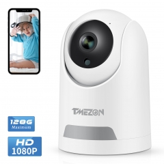 TMEZON 3MP HD WiFi Secuirty Camera for Human & Pet Detection, Home Security Camera with Two-Way Audio, Baby Monitor Motion Tracking, IR Night Vision.