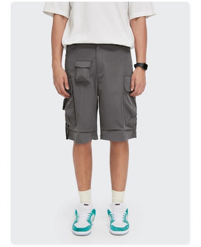 Men Relaxed Fit Multi Pocket Outdoor Cotton Cargo Shorts