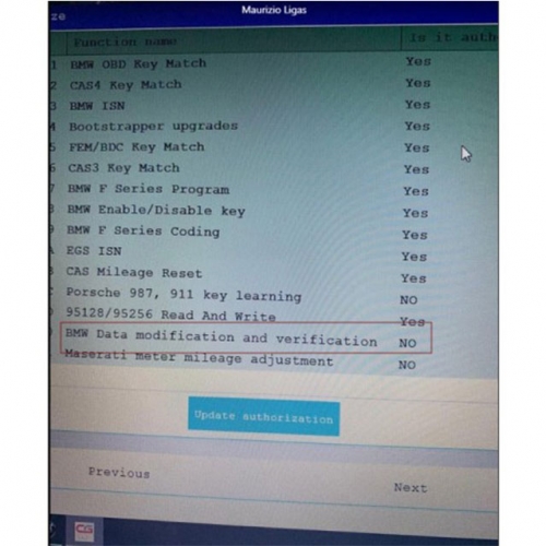 BMW Data Verification and Modification for CGDI Prog BMW MSV80 Key Programmer