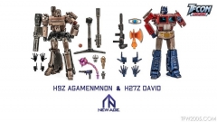 Pre-order Newage H9Z Agamenmnon Megatron & H27Z David Optimus Prime Damaged Version Set of 2 mini action figure