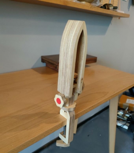 Small table mounted stitching clamp