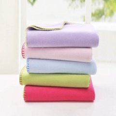 Super soft pure color flannel 100% polyester anti-pilling fleece blanket