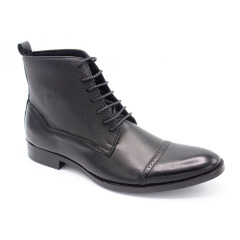 Shoe Wholesaler Mens' Brush Lace Up Wing Tip Perforated Dress Ankle Boots