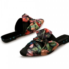 Womens Squared toe Squared slingback heel slipper Sandal